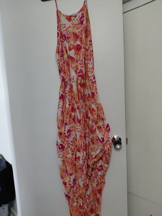 Doublju Dresses & Skirts - Doublju Pink & White Tropical Print Dress